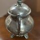 Silver-plated metal sugar bowl from the Art Nouveau period.