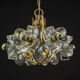 Lustre en laiton et cristal par Sische, Allemagne, années 1970