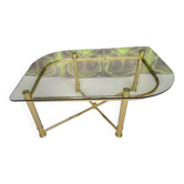 Vintage brass coffee table, 1980s