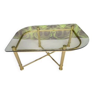 Table basse vintage laiton 1980"