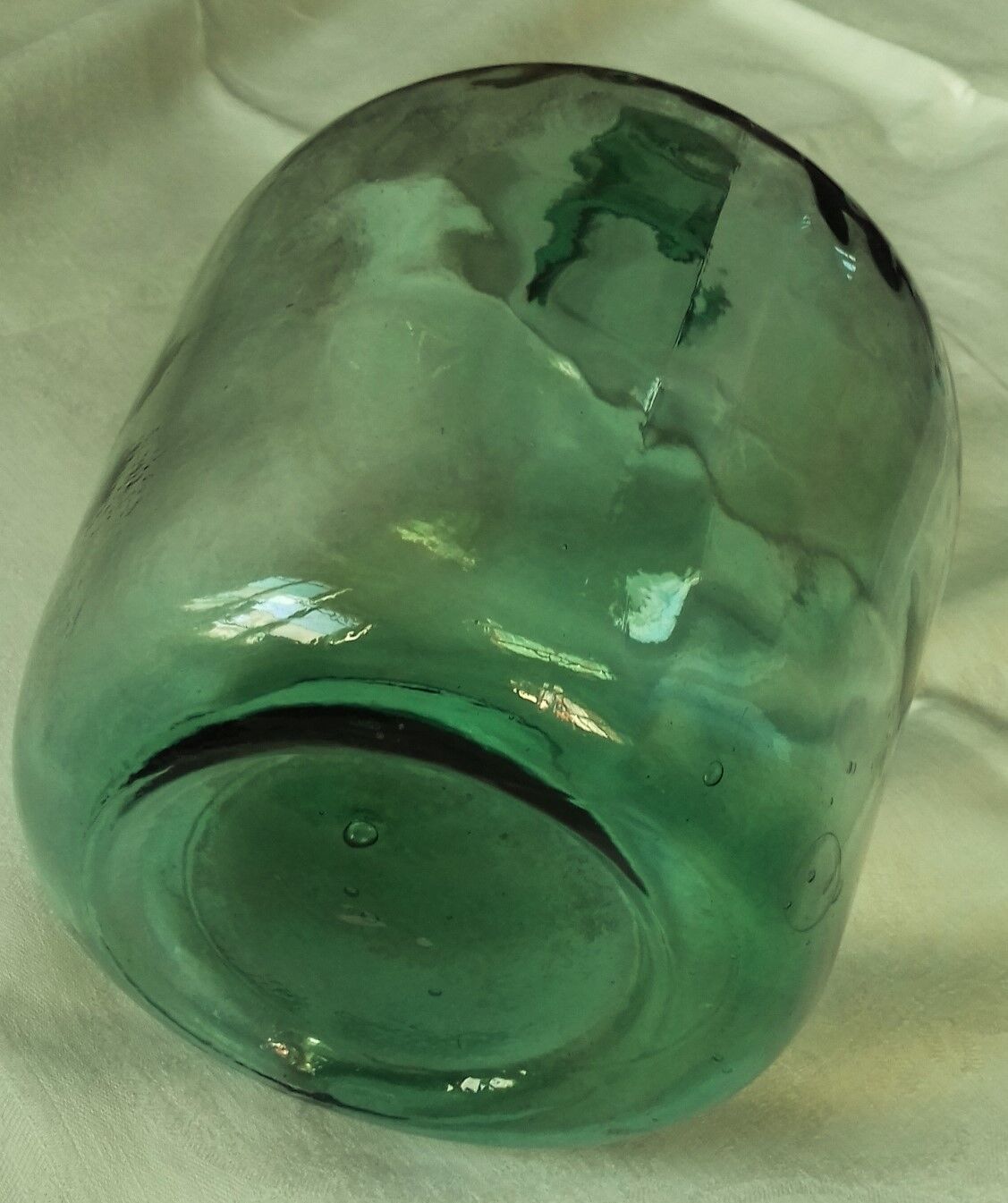 Demijohn Bonbonne green glass Vayelense Deco Indus vase collection