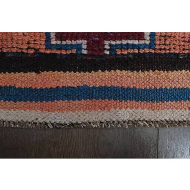 1970s Vintage Turkish Oushak Handmade Wool Cotton Pink Runner Rug 90x317