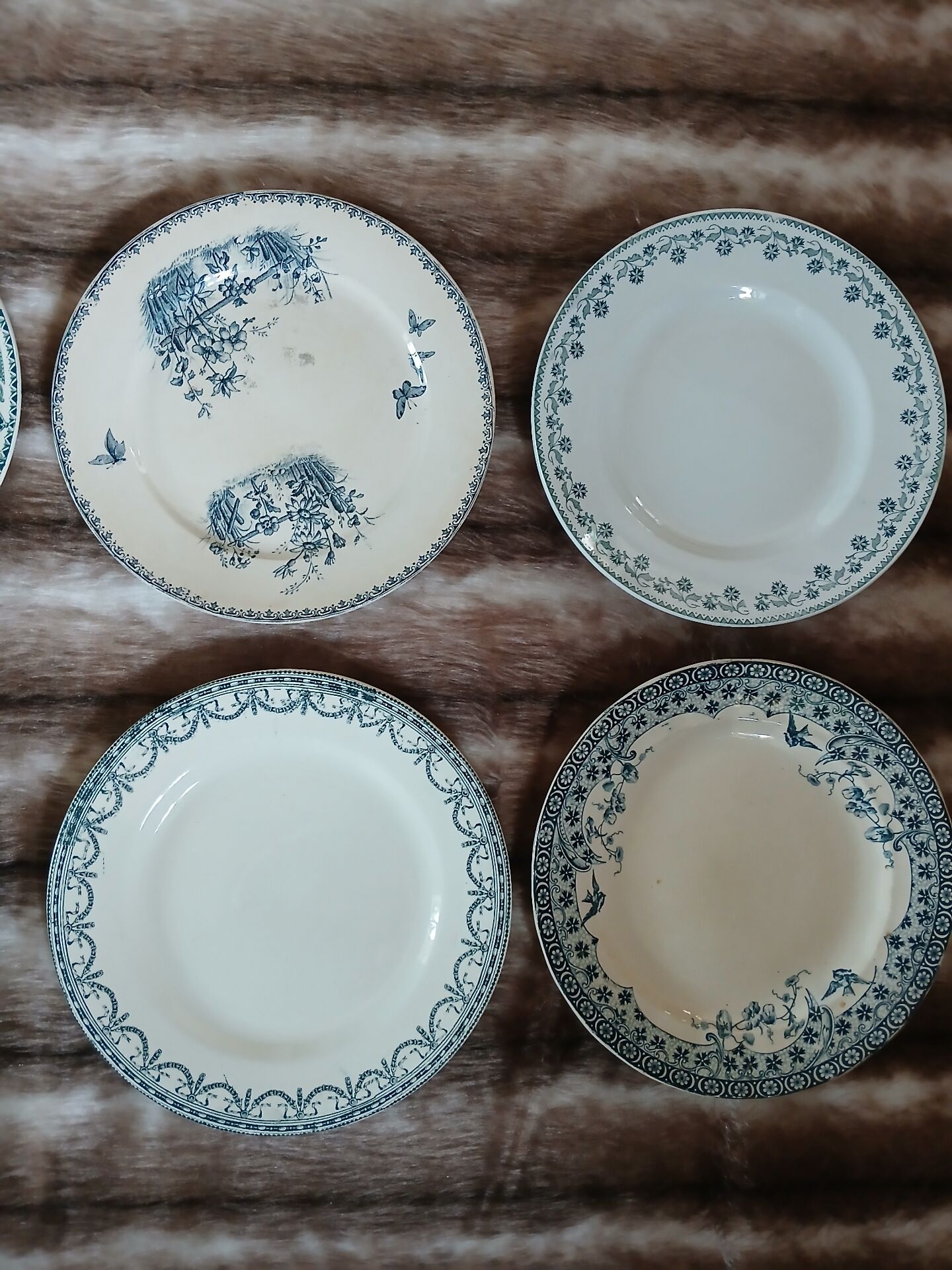 8 mismatched ironstone dinner plates
