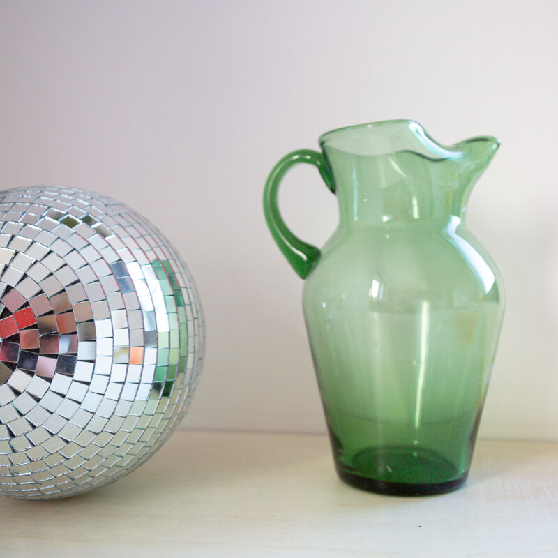 Pitcher green transparent glass