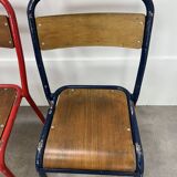 5 industrial style metal chairs, vintage