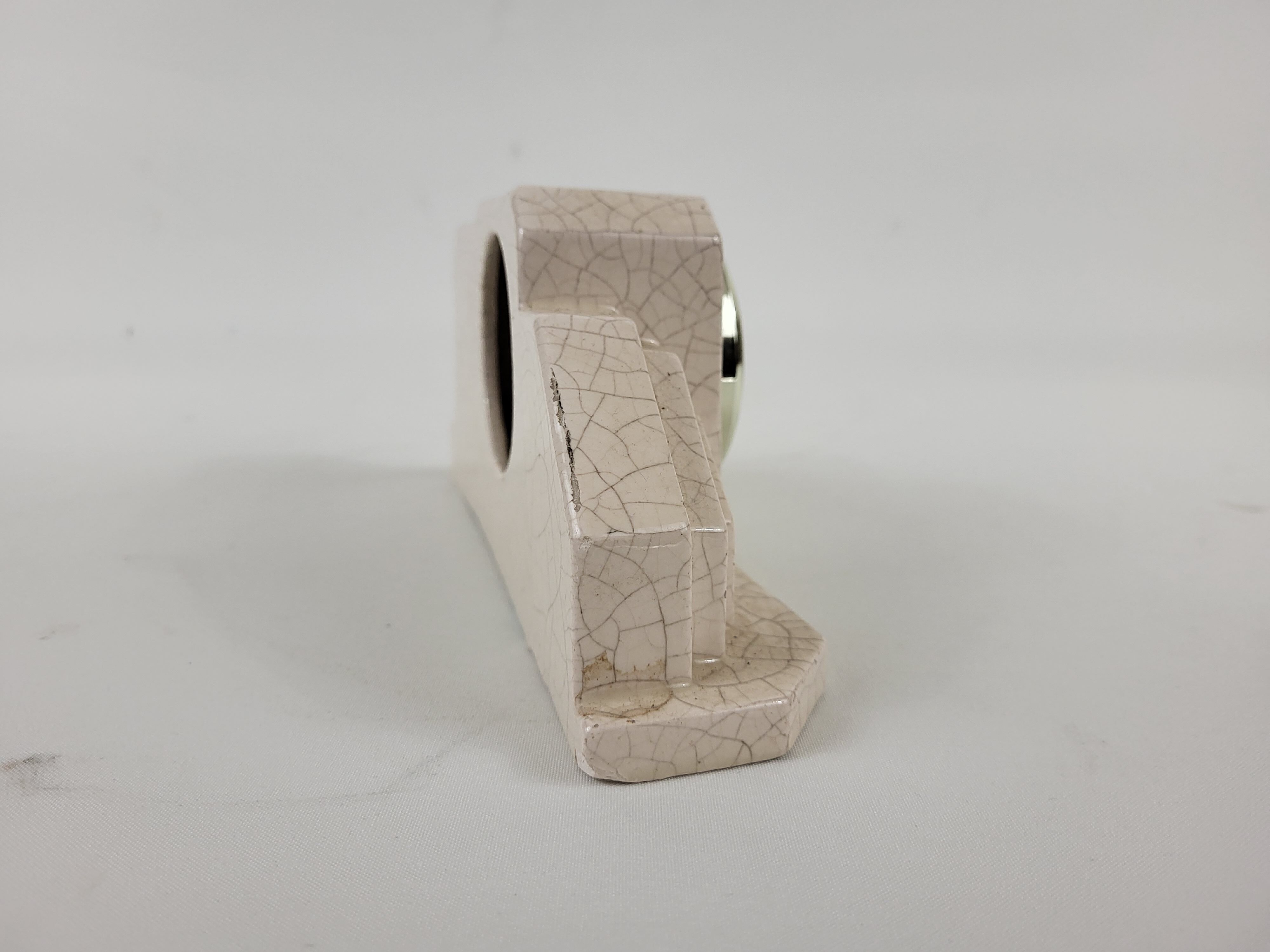 Art deco cracked earthenware clock