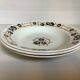 Three old deep plates, earthenware, 1930s, water lily model.