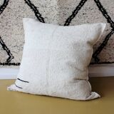 Hand-woven handmade pouf cover made from recycled cotton