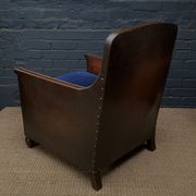 French leather club chair normandy model c1910-1930