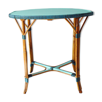 Table in wood and rattan vintage