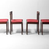 Set of 4 Dino Cavalli dining chairs in rosewood