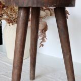 Tabouret tripode vintage en bois