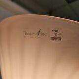 Italian floor lamp with pink Murano glass and brass foot