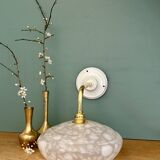 Vintage glass wall lamp with a white Clichy shade.