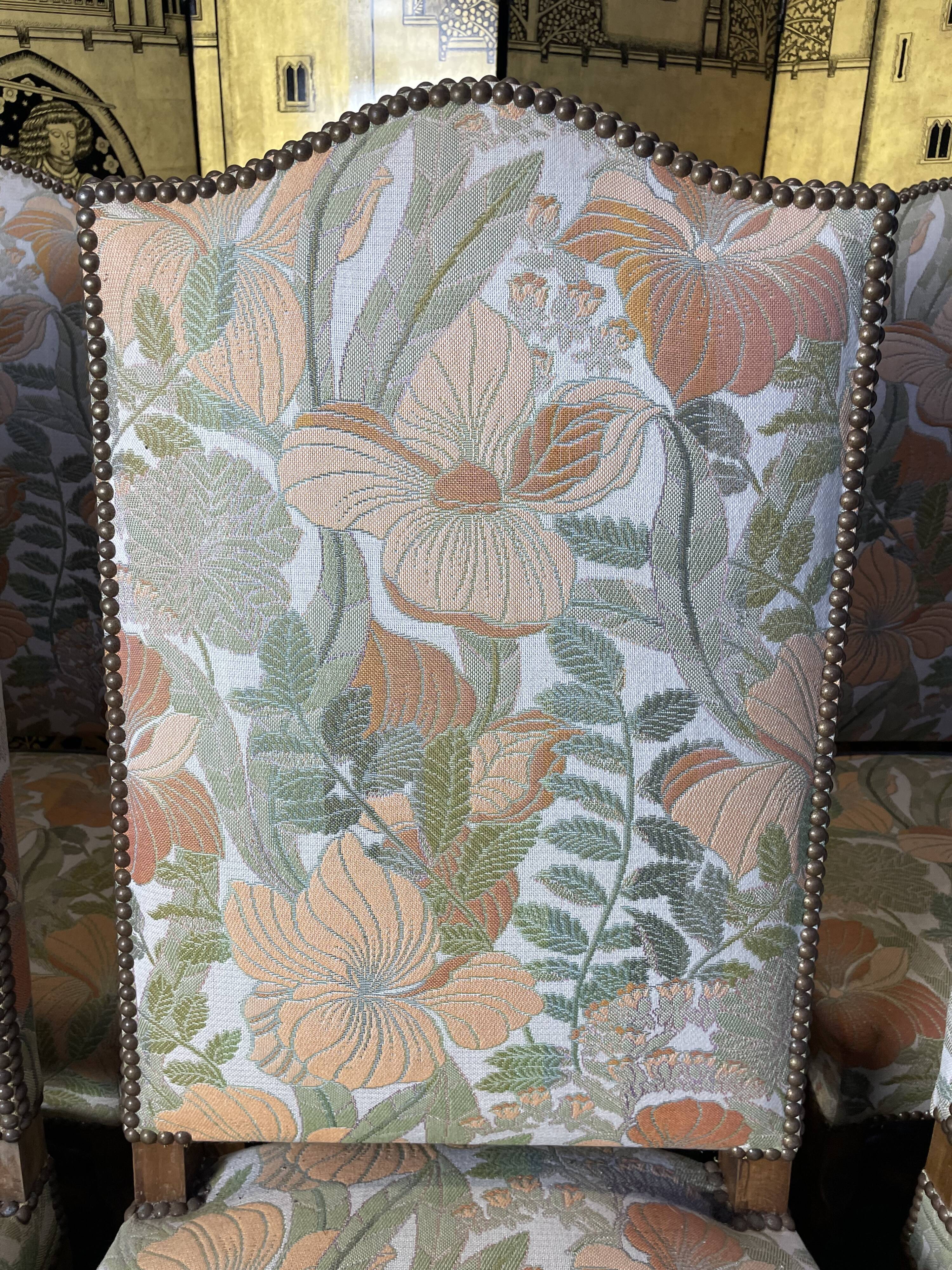 Suite of 6 Louis XIII style chairs, sheep bone