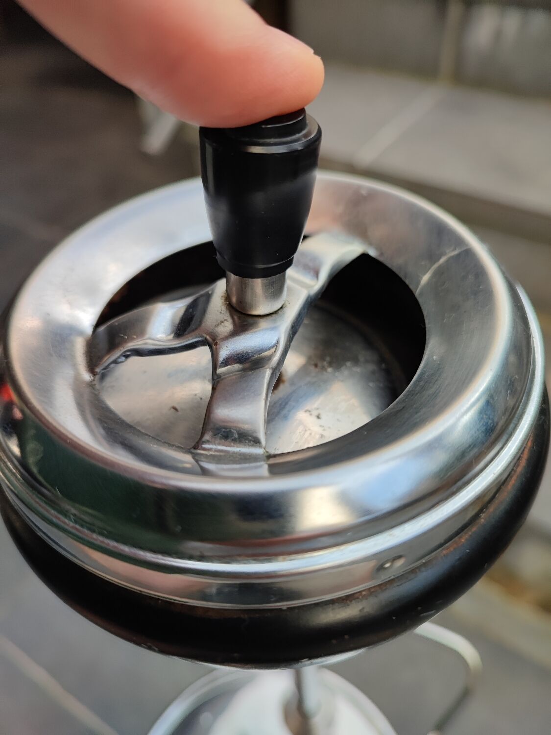 Chromed stand ashtray