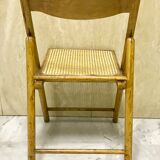 Duo of canned folding chairs