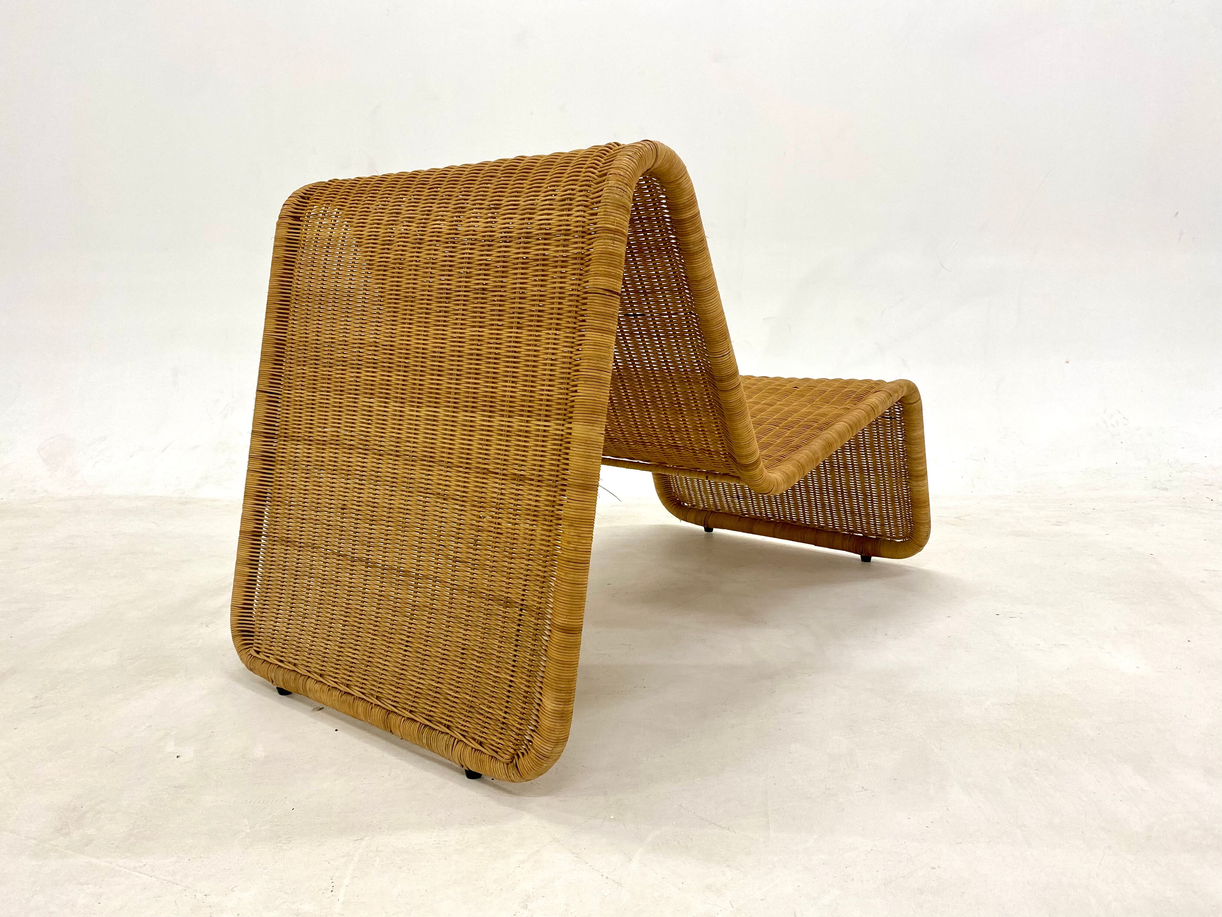 Rattan armchair p3 by tito agnoli