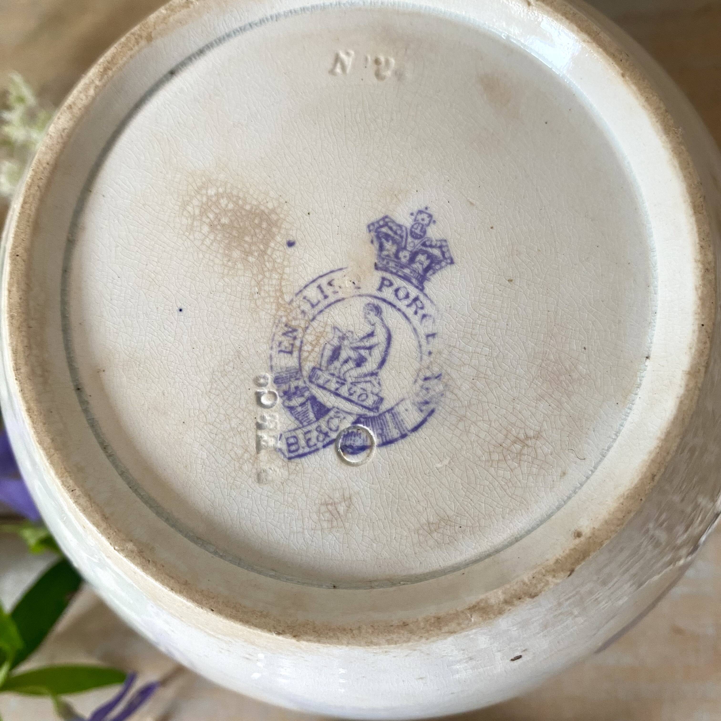 Purple ironstone sugar bowl