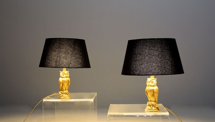 Paire de lampes ‘Hiboux’ Loevsky & Loevsky