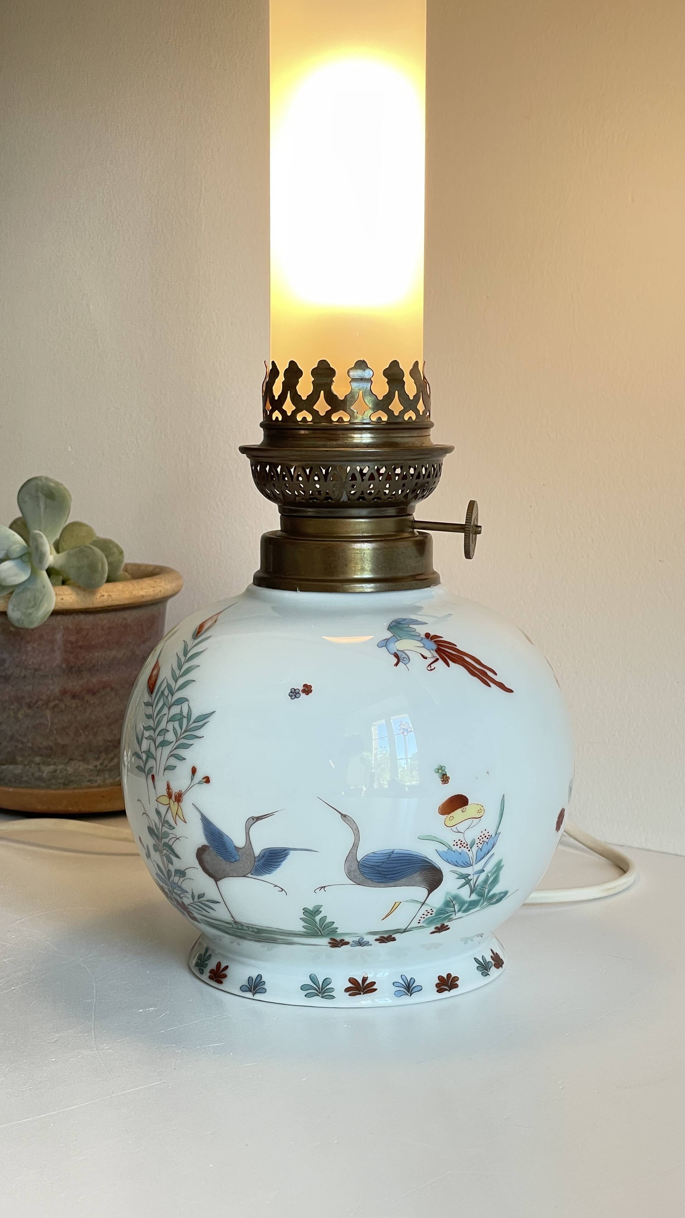 Limoges porcelain lamp France