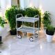 Vintage metal dessert trolley, openwork, 1950s.