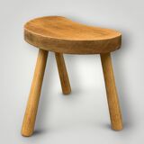 Vintage solid wood tripod stool – 50s bean model