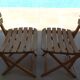Table et 2 chaises pliantes de jardin en bois naturel