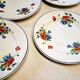 6 flat plates from Salins les Bains, "Poppies" pattern, in very good condition