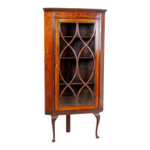 Late 19th Century English Corner Display Cabinet in Brown