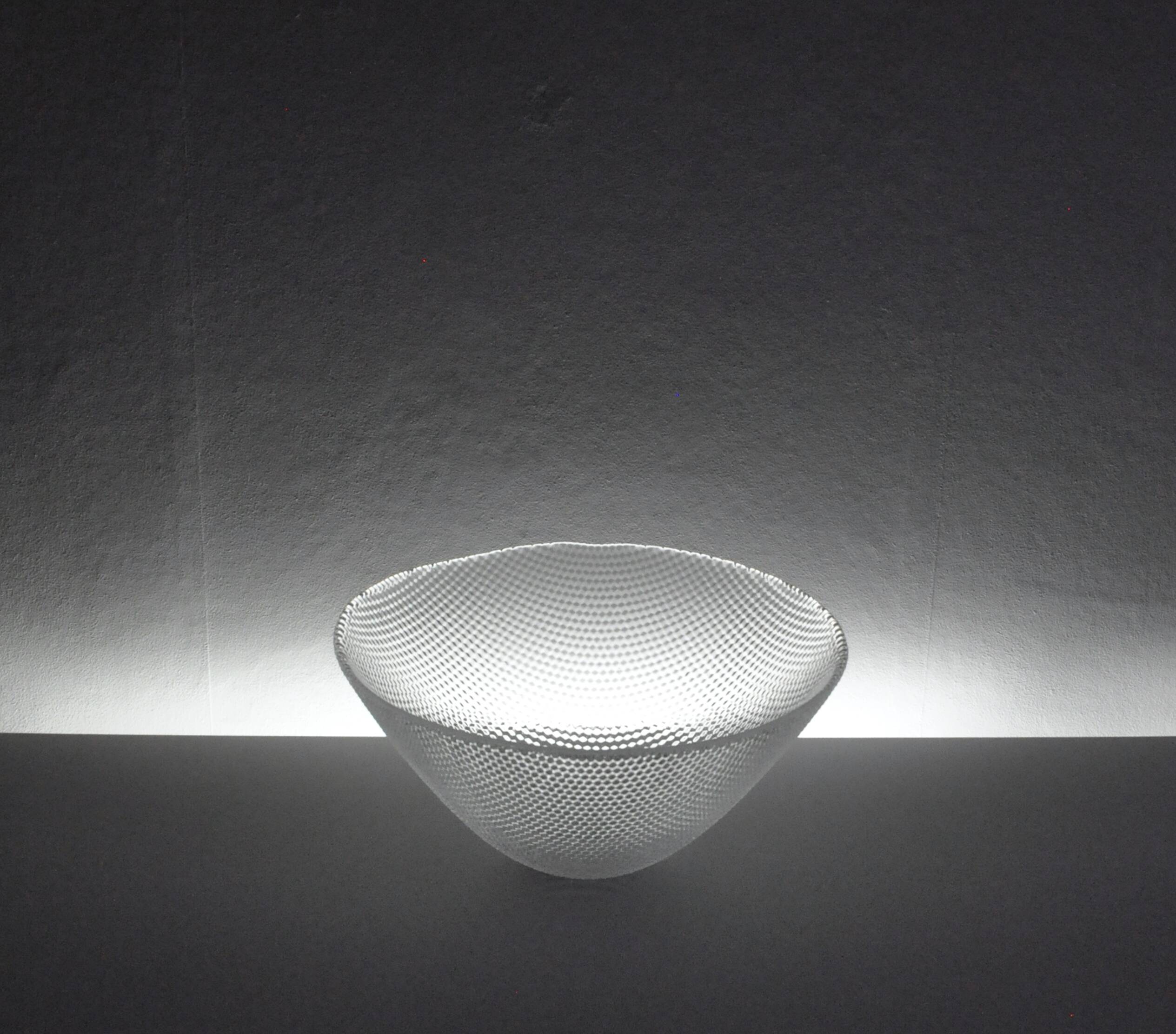 Glass bowl Trigona for Holmegaard, Denmark 1980s