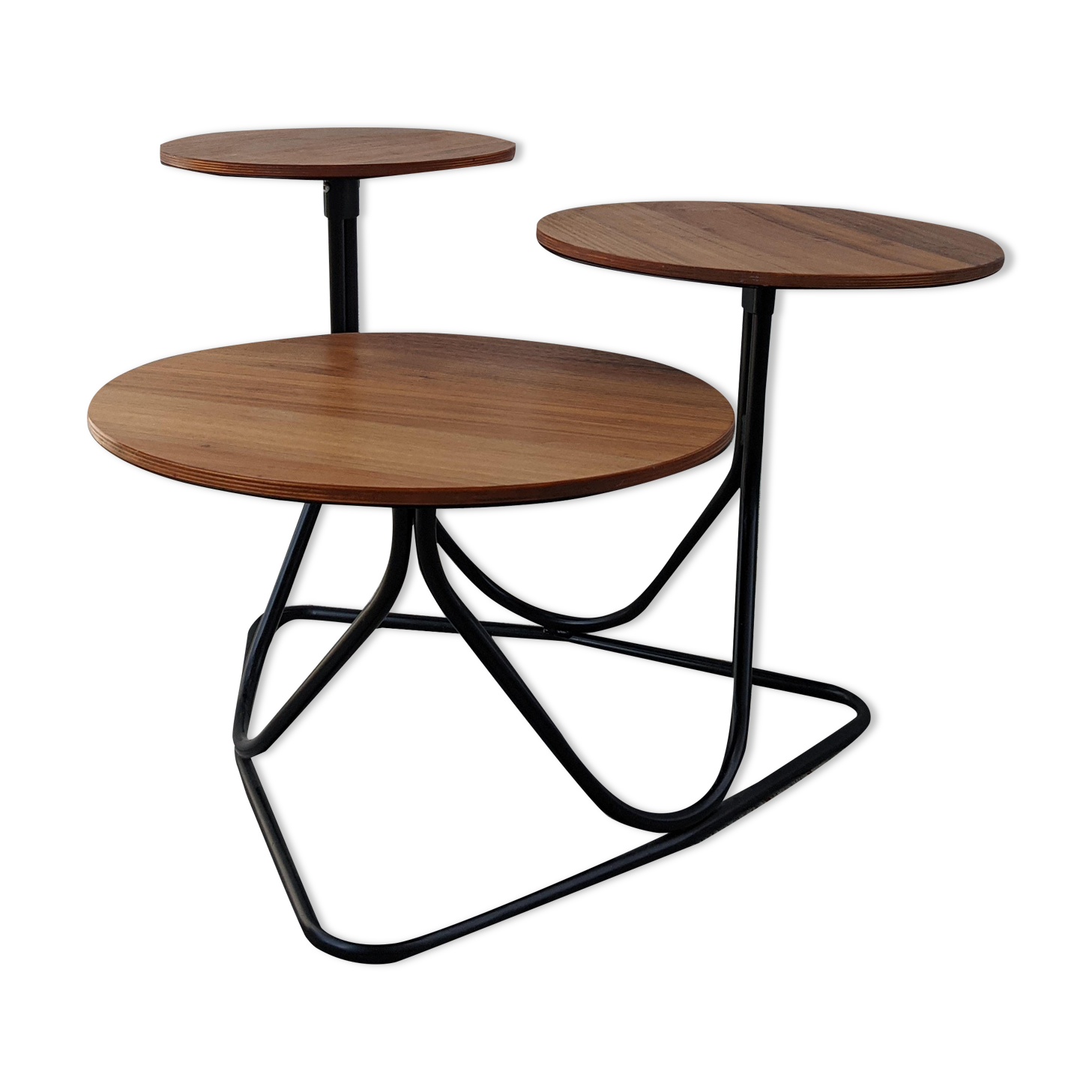 Coffee table 3 walnut trays