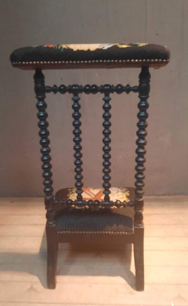 Prie dieu Napoléon III en bois noirci