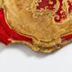 Deep red vintage decorative plate in wood, Italy, 1960s