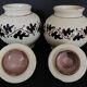 Pair of covered earthenware pots Italy Castelli 18th century