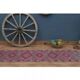 1970s Vintage Turkish Oushak Handmade Wool Cotton Purple Runner Rug 74x355