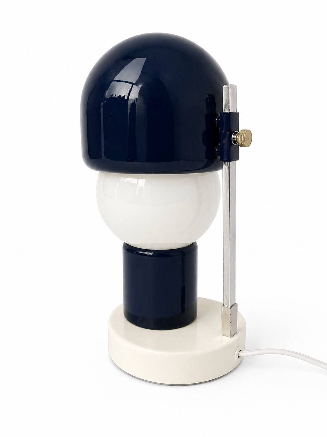 Modernist table lamp G.C.M.E. in metal and glass, Italy 1970s