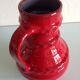 Fat Lava red ceramic vase by Pfortner Keramik / vintage 60s-70s