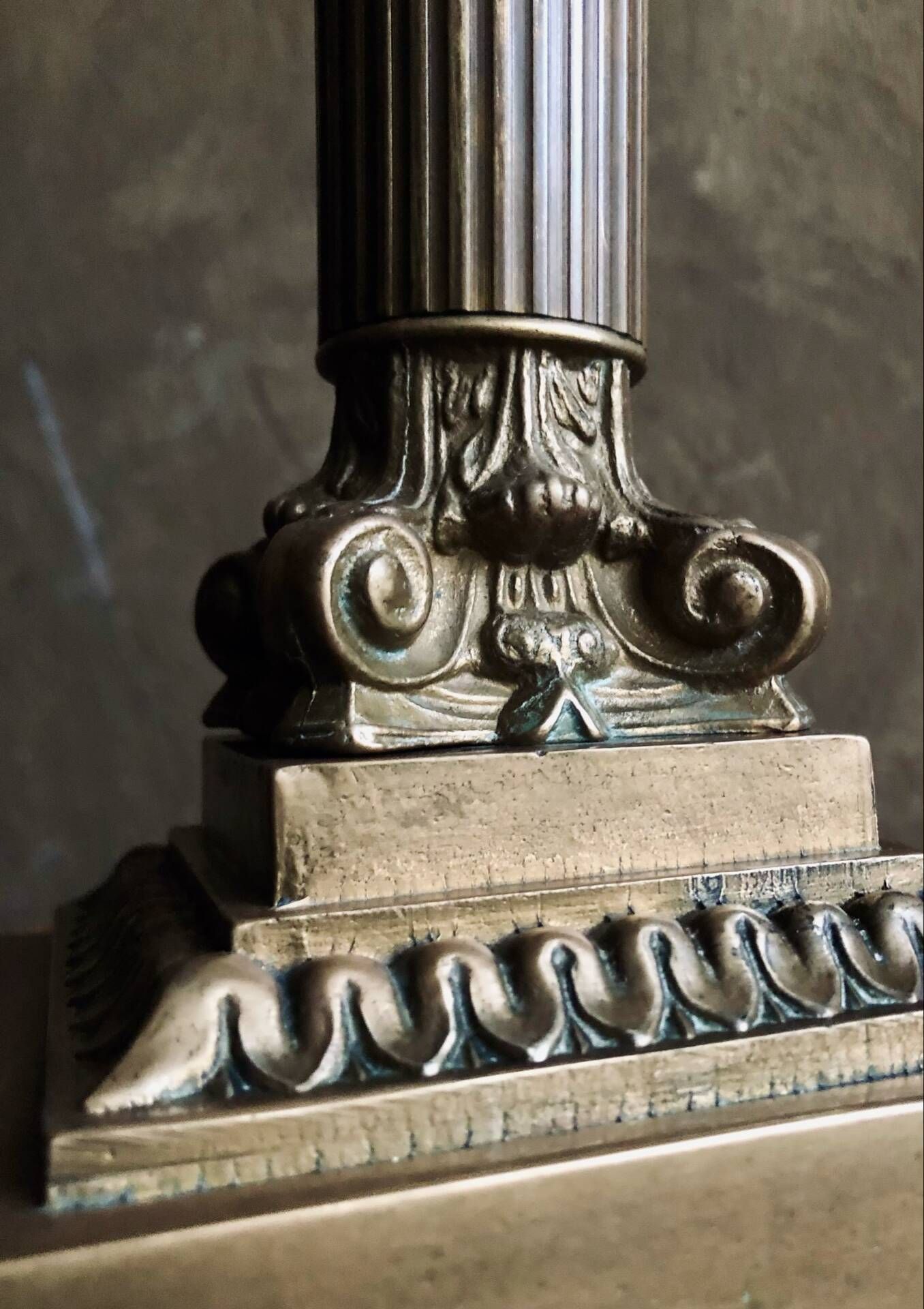 Empire style lamp - Bronze and gilded brass