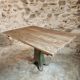 Table ancienne en chêne massif sur piètement en fonte – France, XVIIIe sièc