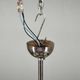 Large Art Deco Chrome, Wood and Glass Six-Light Chandelier, 1930s