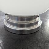Art Deco globe building Skyscraper ceiling light in white opaline glass, 1920