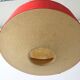 Red fabric ceiling light with textured plexiglass shade by Temde, 1960s, Germany.