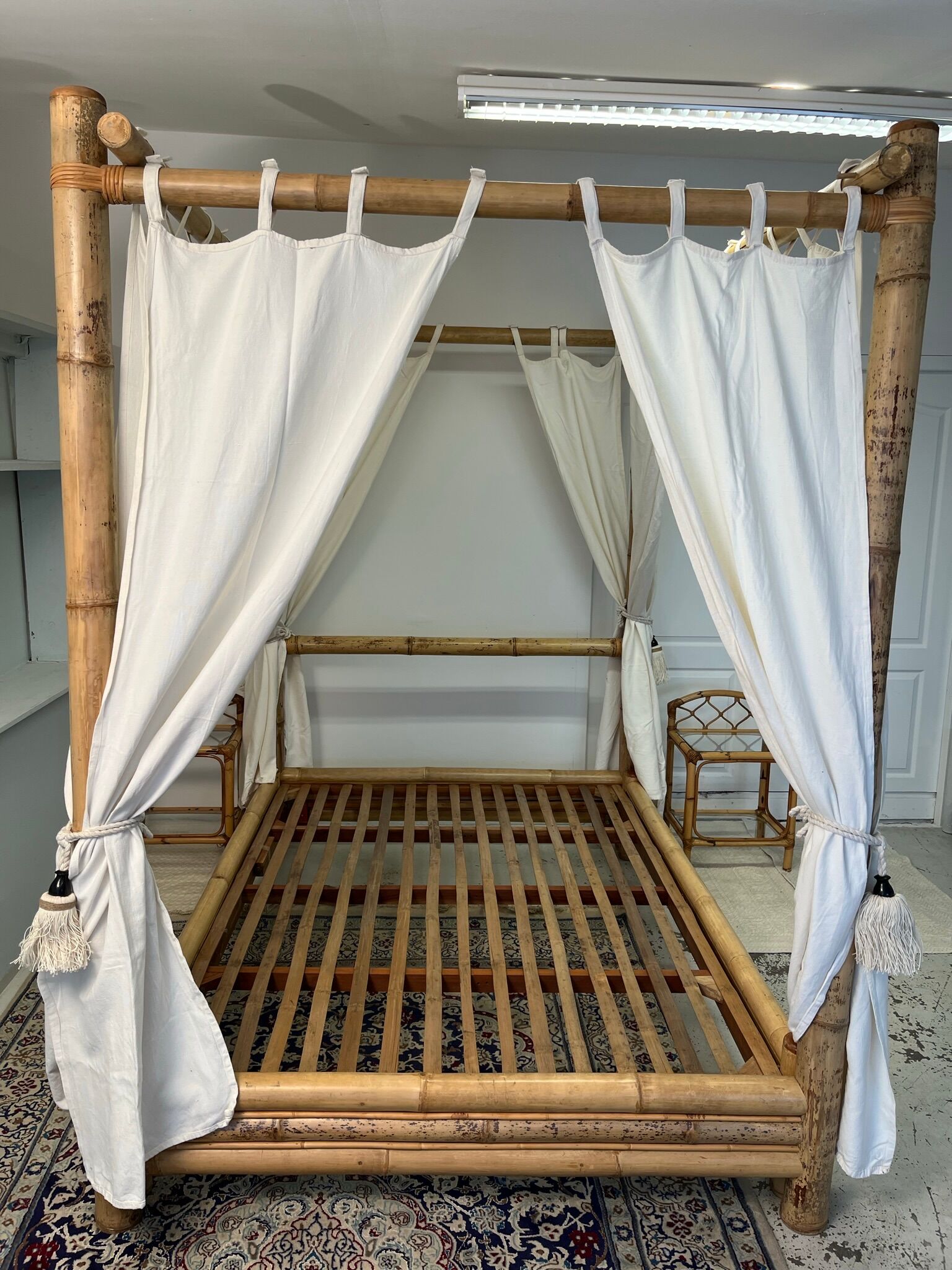 Tabby bamboo canopy bed