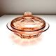 Set of two vintage pink glass boxes