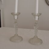 Duo of crystal candlesticks