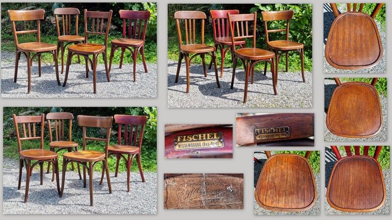 Mix 4 bistro chairs 20/30s