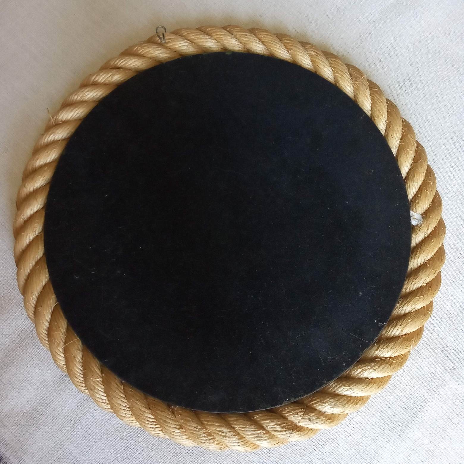 Round mirror in rope 1950s 35,5cm