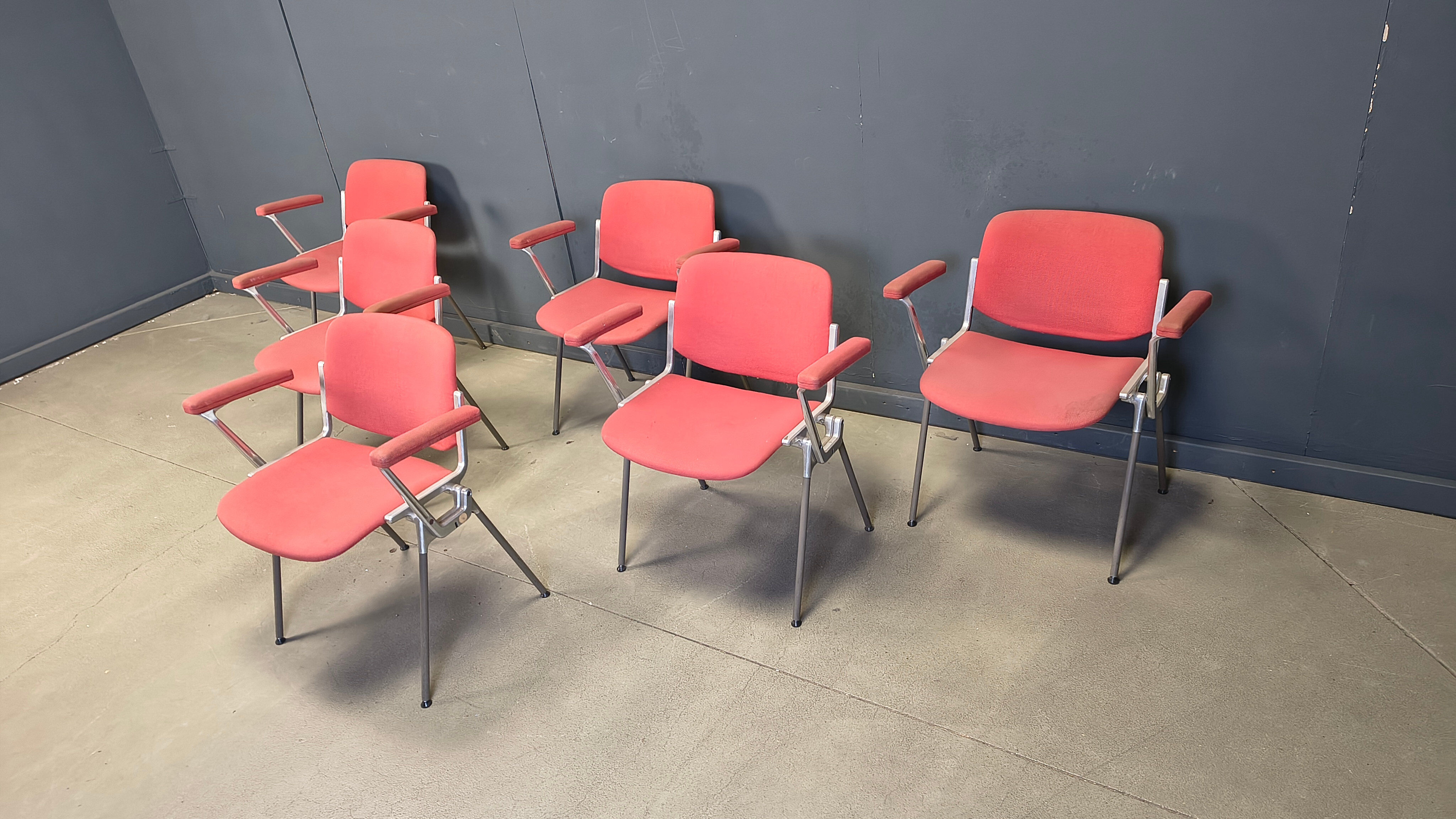 Chaises latérales vintage DSC 106 par Giancarlo Piretti pour Castelli, années 1970 - ensemble de 6