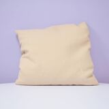 Vintage beige embroidered cushion green motif